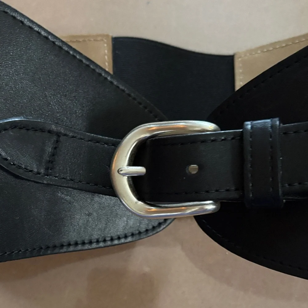 Streets Ahead Black Leather Belt with Silver Studs Small - Picture 4 of 14